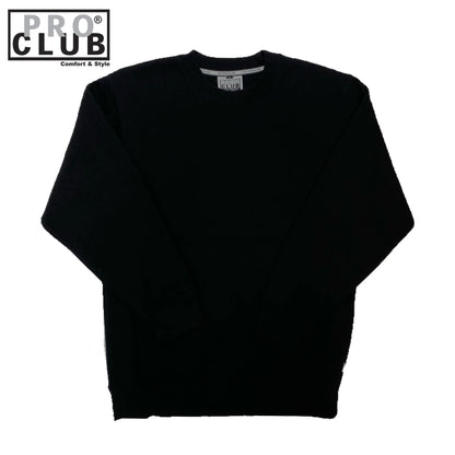 Pro Club Men's Heavyweight Crew Neck Fleece Pullover Sweater S to 5XL - Black