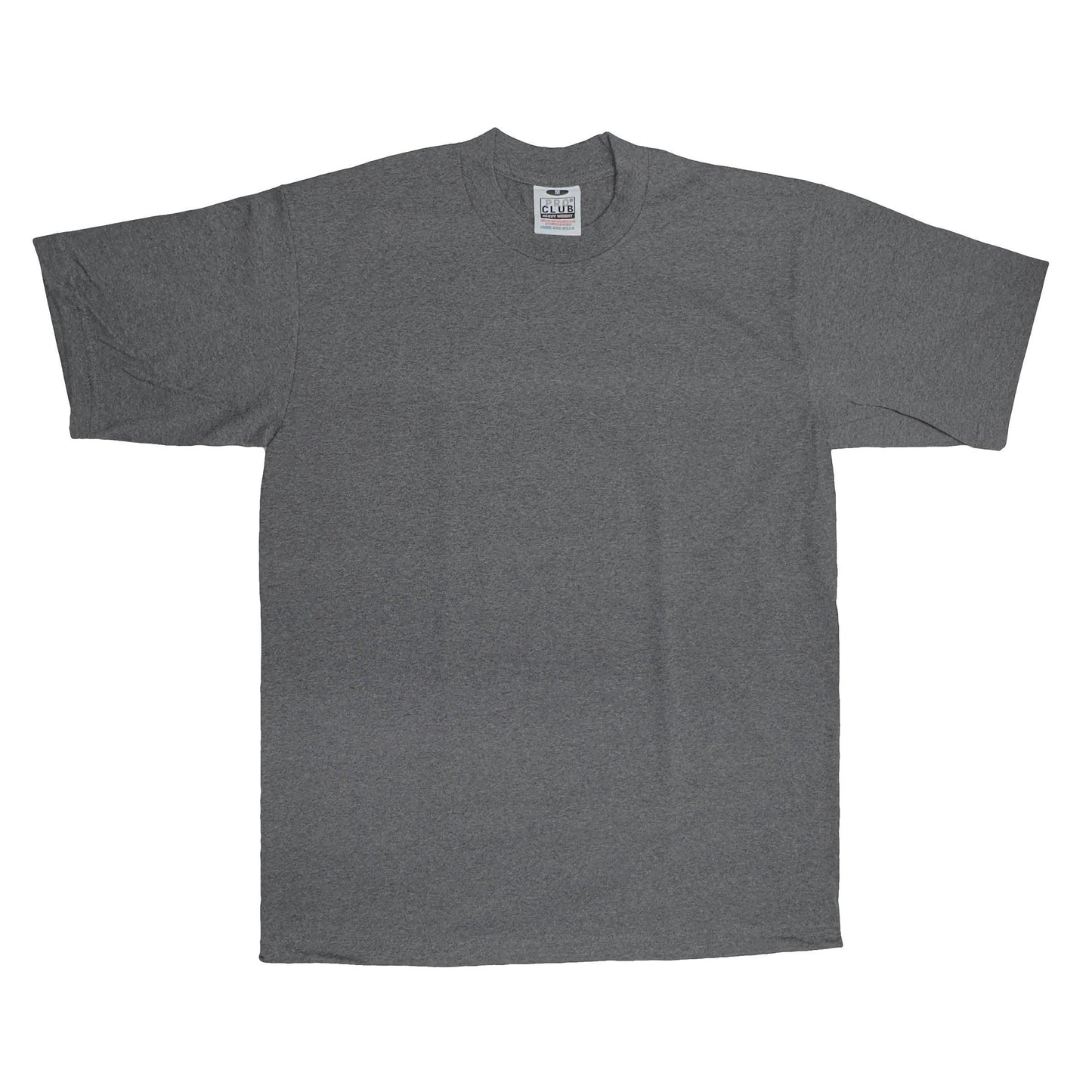 Pro Club Men's Heavyweight Cotton Short Sleeve Crew Neck T-Shirt - Charcoal Grey - Singles