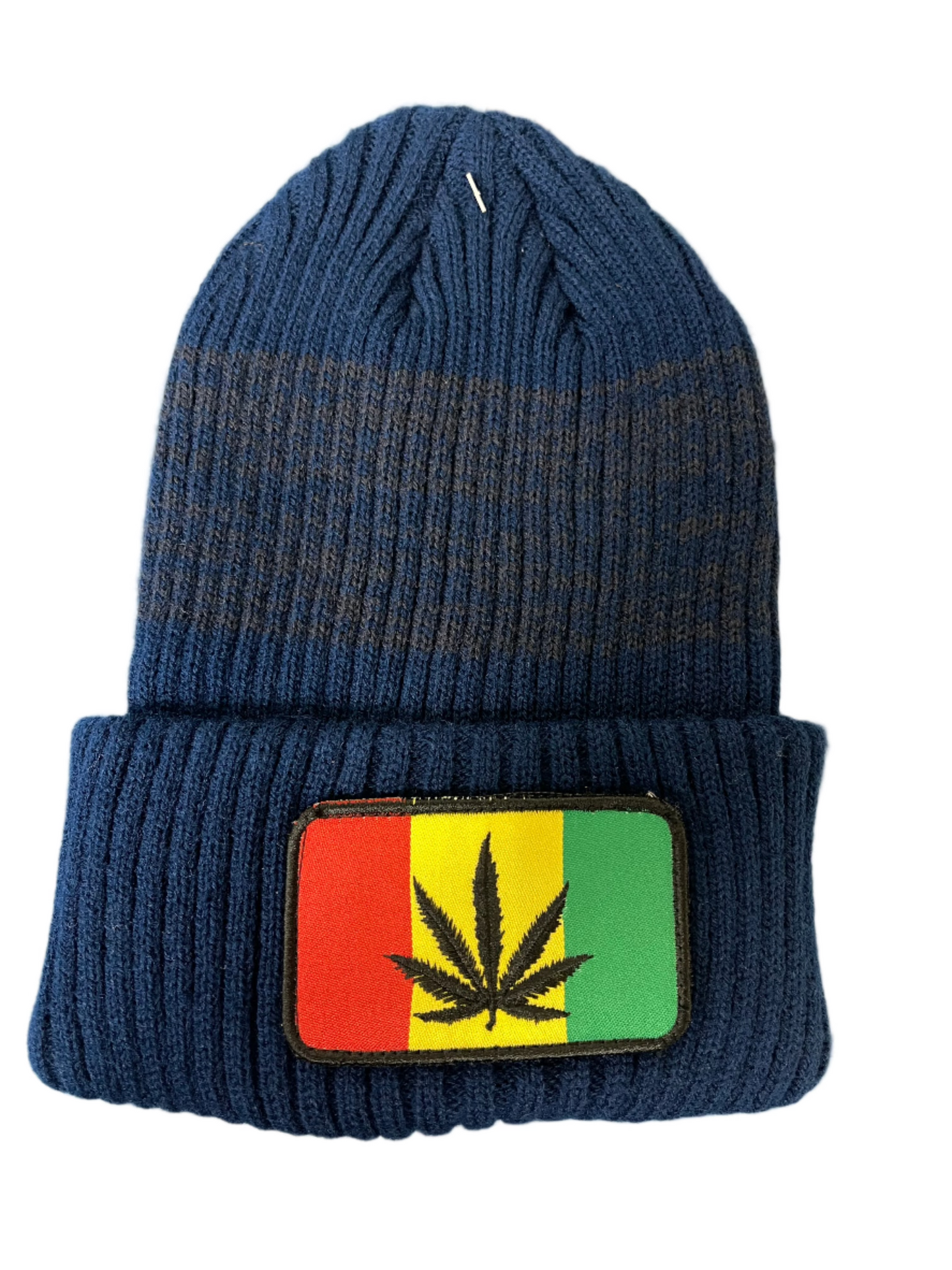 Cannabis Leaf Patch Knit Beanie