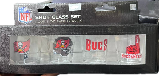 NFL Tampa Bay Buccaneers Shot Glass Set 4 Pack Shot Glass Set