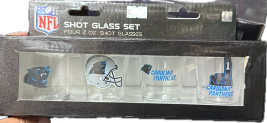 NFL Carolina Panthers Shot Glass Set 4 Pack Shot Glass Set