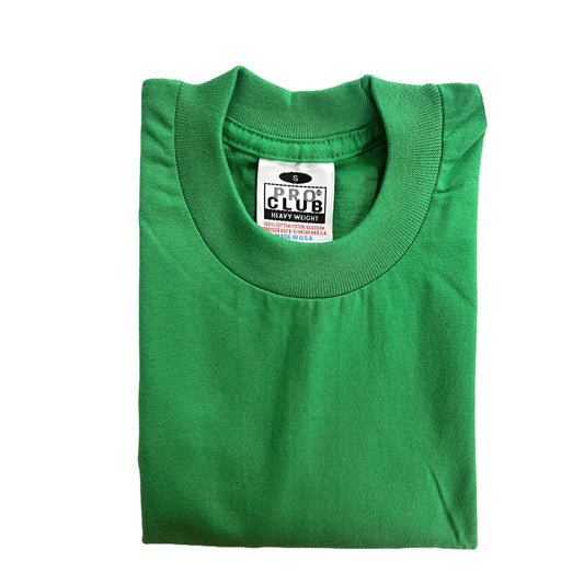 Pro Club Men's Heavyweight Cotton Short Sleeve Crew Neck T-Shirt - Forest Green - Singles