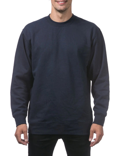 Pro Club Men's Heavyweight Crew Neck Fleece Pullover Sweater S to 5XL - Navy