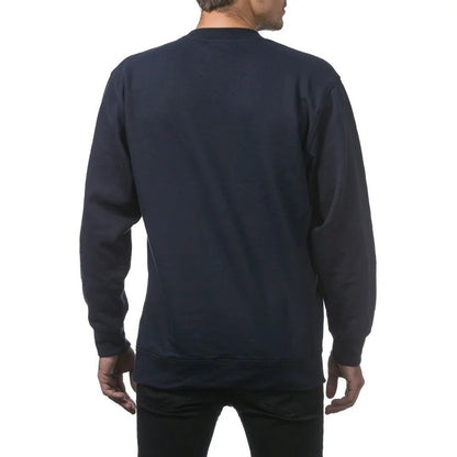 Pro Club Men's Heavyweight Crew Neck Fleece Pullover Sweater S to 5XL - Navy