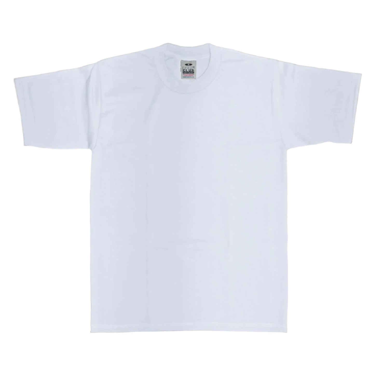 Pro Club Men's Heavyweight Cotton Short Sleeve Crew Neck T-Shirt - White - Singles