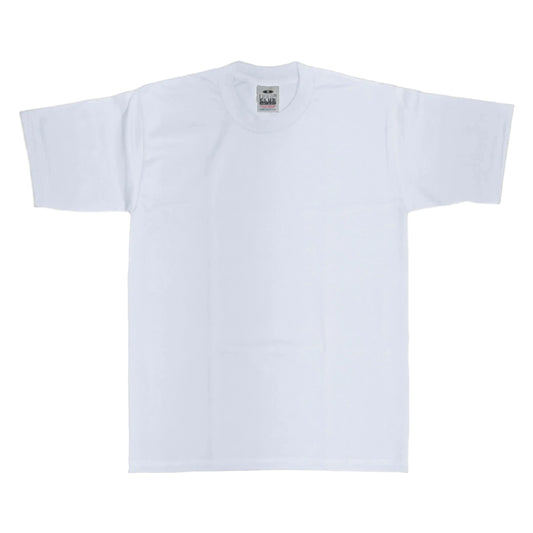 Pro Club Men's Heavyweight Cotton Short Sleeve Crew Neck T-Shirt - White - Singles