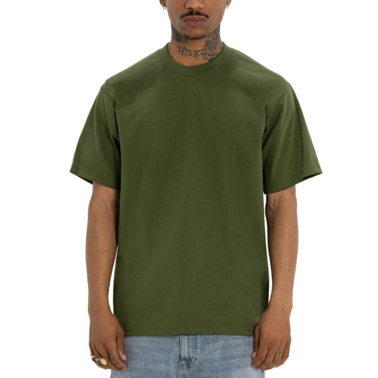 Pro Club Men's Heavyweight Cotton Short Sleeve Crew Neck T-Shirt - Sea Kelp - Singles