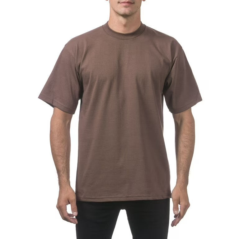 Pro Club Men's Heavyweight Cotton Short Sleeve Crew Neck T-Shirt - Taupe Haze - Singles