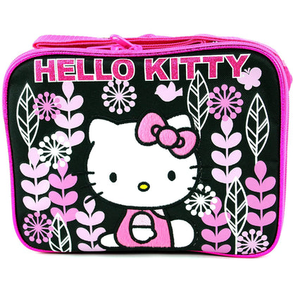 Hello Kitty - Black Flowers Kit Case Lunch Bag