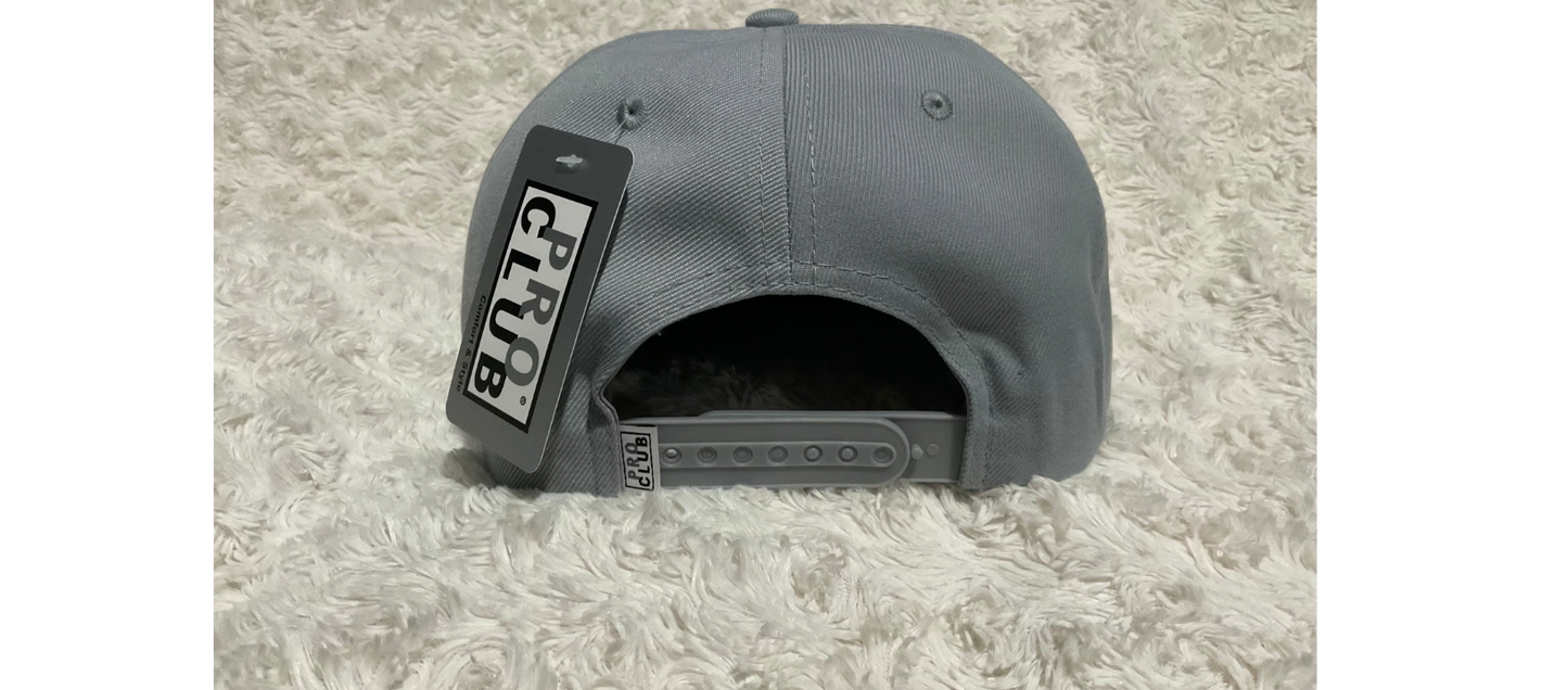 ProClub Gray SnapBack Hat With 3D Pro Club Logo