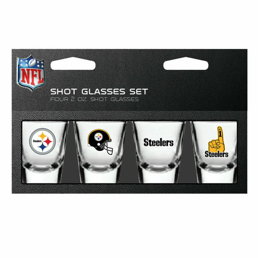 NFL Pittsburgh Steelers Shot Glass Set 4 Pack Shot Glass Set
