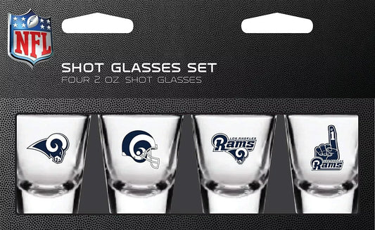 NFL Los Angeles Rams Shot Glass Set 4 Pack Shot Glass Set