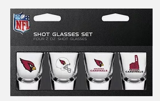 NFL Arizona Cardinals Shot Glass Set 4 Pack Shot Glass Set