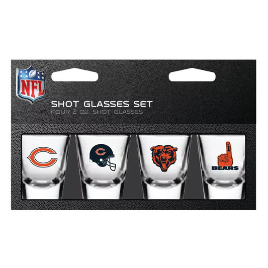 NFL Chicago Bears Shot Glass Set 4 Pack Shot Glass Set