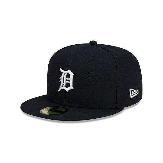 New Era 59FIFTY MLB 디트로이트 타이거스 어센틱 컬렉션 현장 착용 모자 네이비