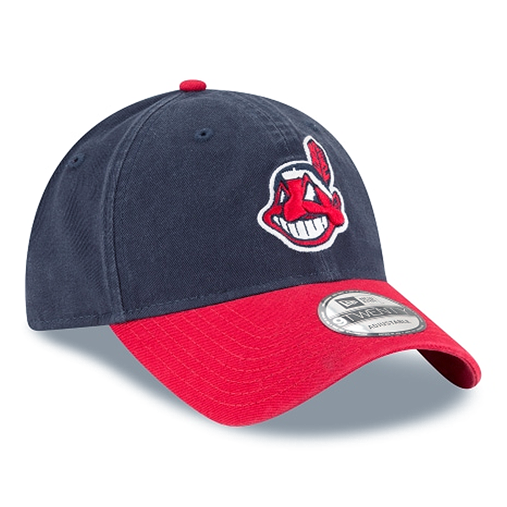 Gorra ajustable New Era MLB Cleveland Indians Core Classic 9TWENTY azul marino y rojo