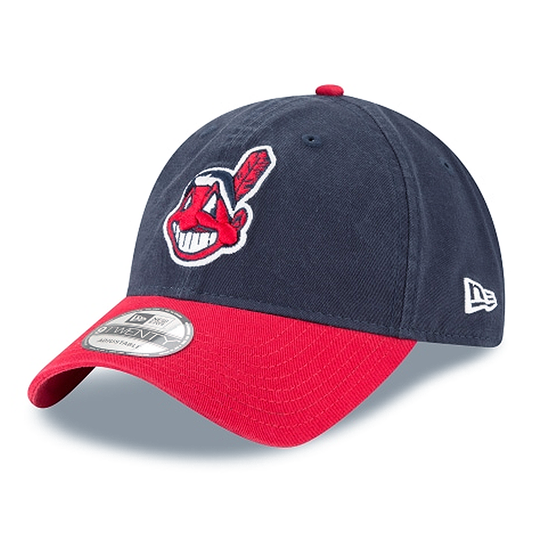 Gorra ajustable New Era MLB Cleveland Indians Core Classic 9TWENTY azul marino y rojo