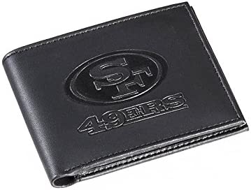 Cartera plegable de cuero negro San Francisco 49ers 