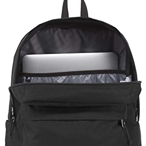 JanSport JS0A4QUE008 Superbreak Plus Black School Laptop Backpack