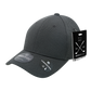 Golf Pique Pattern Adjustable Low Crown Structured Caps Charcoal Grey
