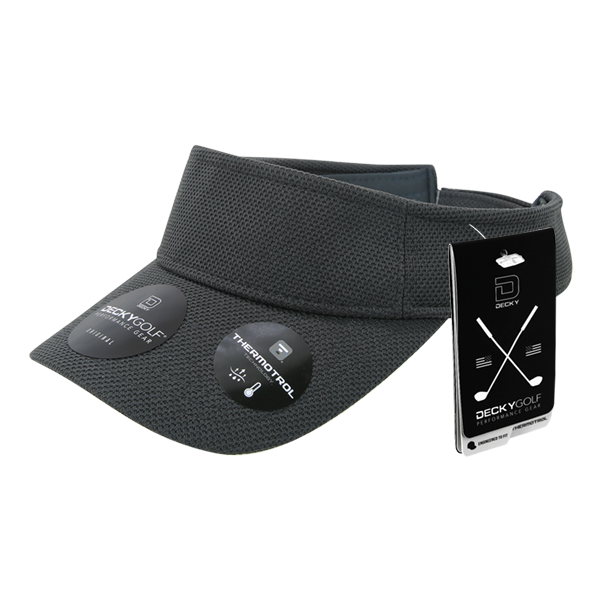 Standard Golf Sun Visors Pique Pattern Charcoal