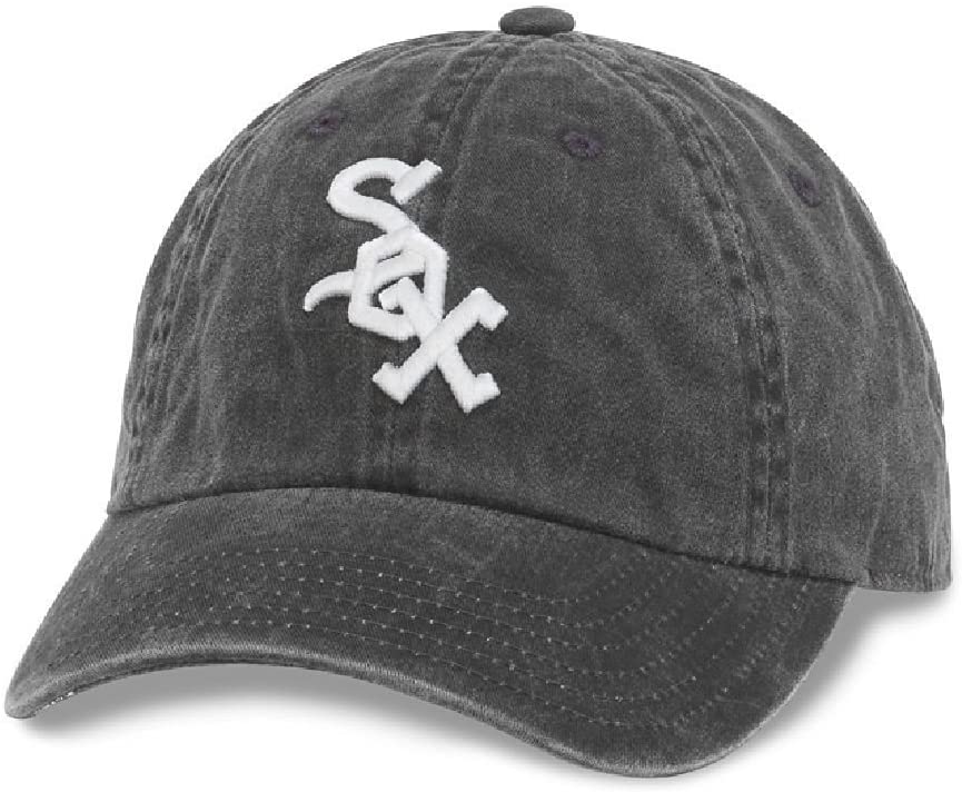 American Needle MLB Chicago White Sox Black New Raglin Under Visor Adjustable Cap