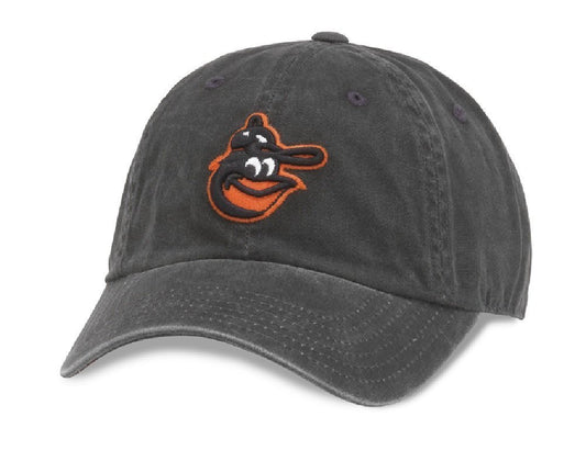 Gorra ajustable con visera New Raglin New Raglin de American Needle MLB Baltimore Orioles, color negro