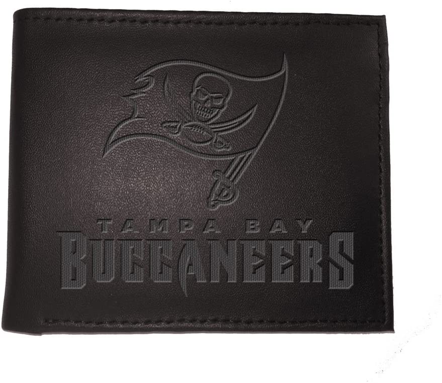 Black Leather Tampa Bay Buccaneers Bi-fold Wallet