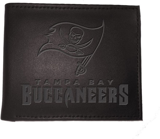 Cartera plegable de cuero negro Tampa Bay Buccaneers 