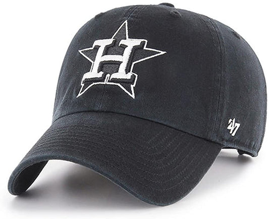 '47 MLB Houston Astros Black Clean up Adjustable Hat