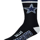 FBF 4 Stripe Deuce Crew Socks Dallas Cowboys Large(10-13)