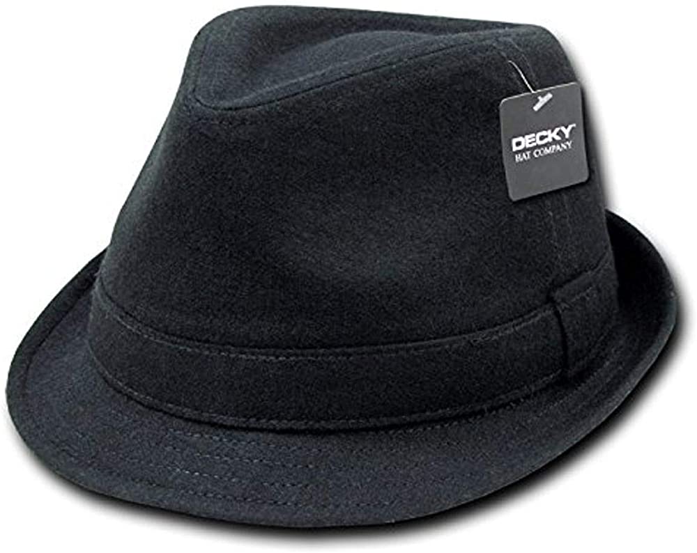 Men's Wool Melton Fedora Hat Black