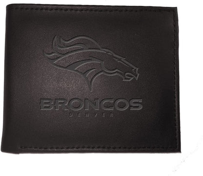 Black Leather Denver Broncos Bi-fold Wallet