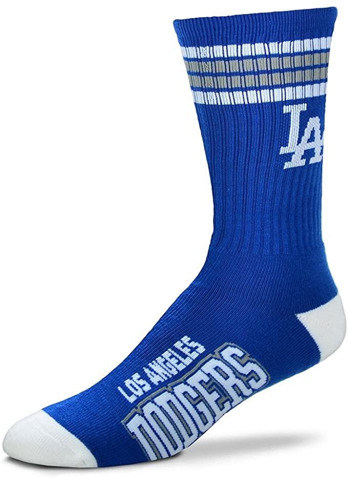 FBF 4 Stripe Deuce Crew Socks Los Angeles Dodgers Large(10-13)