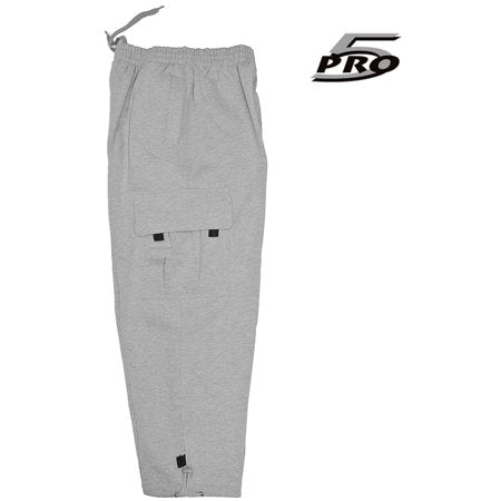 PRO 5 - Pantalones cargo de forro polar pesado para hombre, pantalones de trabajo para gimnasio, color negro