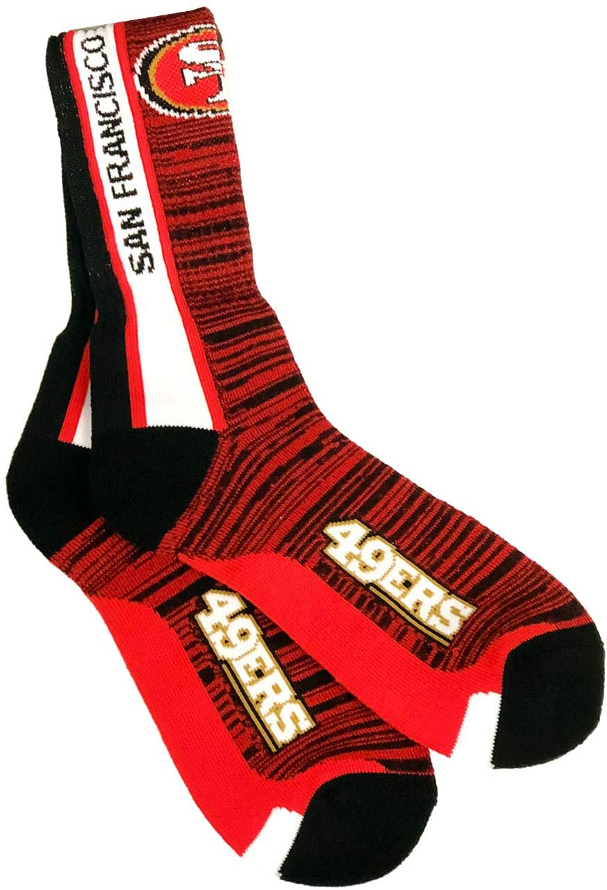 FBF Bar Stripe Vert Crew Socks San Francisco 49ers Large(10-13)