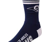 FBF 4 Stripe Deuce Crew Socks Los Angeles Rams Large(10-13)