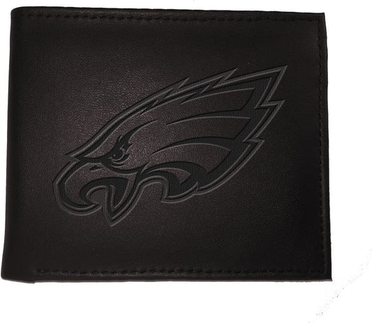 Cartera plegable de cuero negro Philadelphia Eagles 