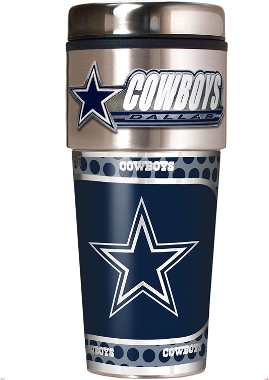 Dallas Cowboys Metallic Travel Tumbler Stainless Steel 16oz