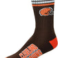 FBF 4 Stripe Deuce Crew Socks Cleveland Browns Large(10-13)