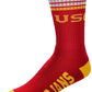FBF 4 Stripe Deuce Crew Socks USC Trojans Large(10-13)