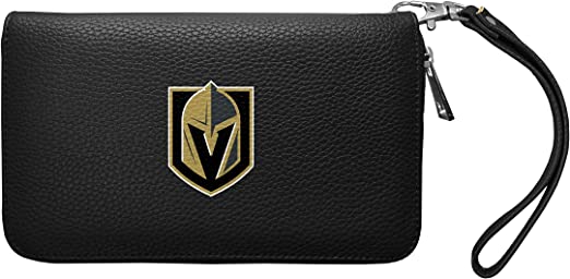 Vegas Golden Knights Zip Organizer Wallet Pebble Black