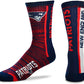 FBF Bar Stripe Vert Crew Socks New England Patriots Large(10-13)