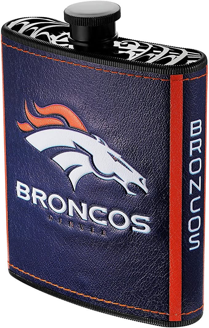 Denver Broncos Plastic Hip Flask, 7-ounce