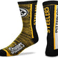 FBF Bar Stripe Vert Crew Socks Pittsburgh Steelers Large(10-13)