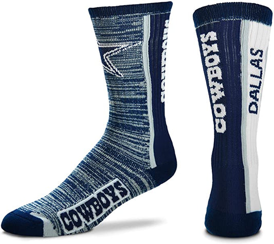 FBF Bar Stripe Vert Crew Socks Dallas Cowboys Large(10-13)
