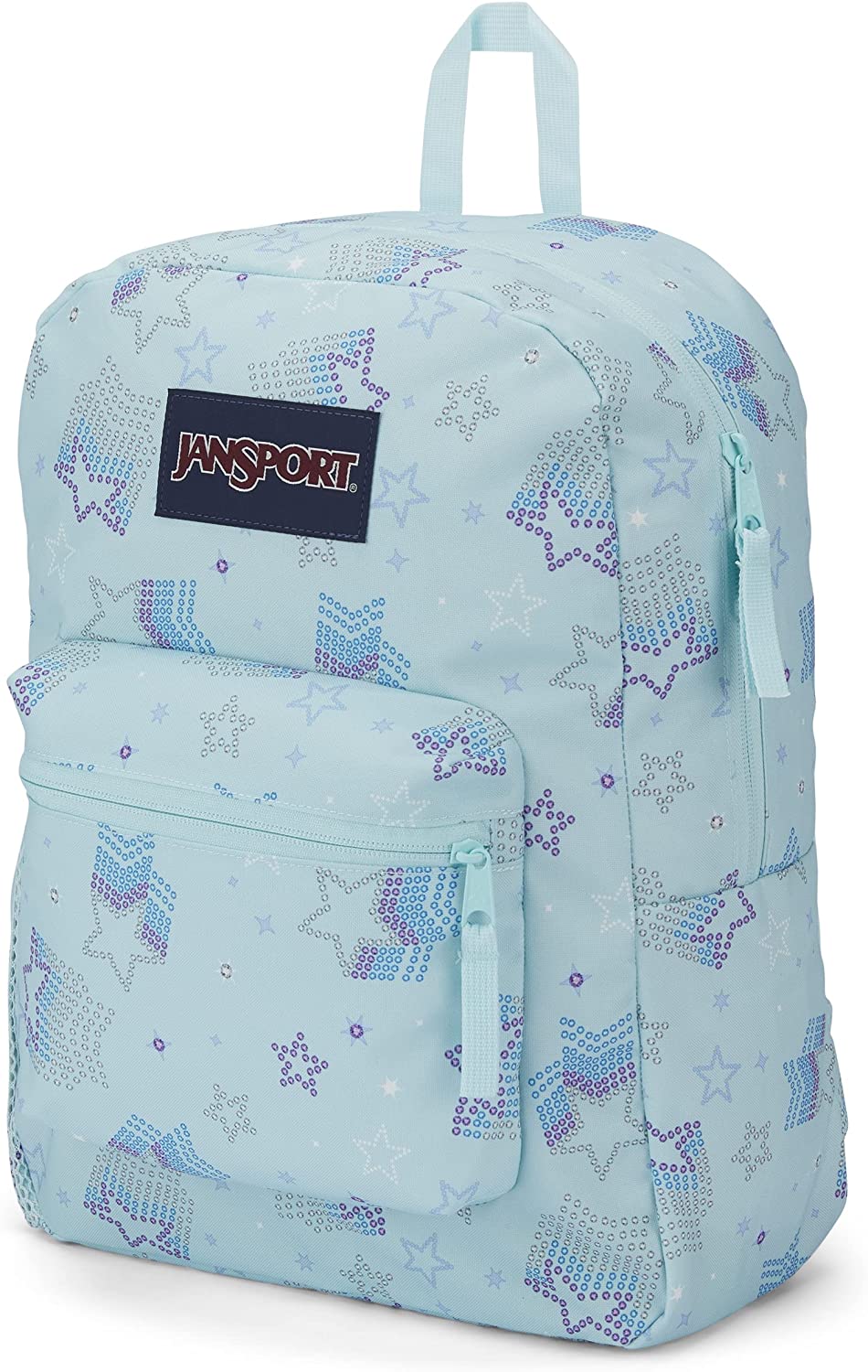 JanSport Cross Town, Sparkle Stars, One Size Blue School Backpack