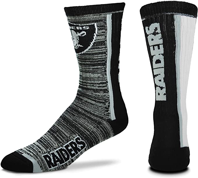FBF Bar Stripe Vert Crew Socks Raiders Large(10-13)