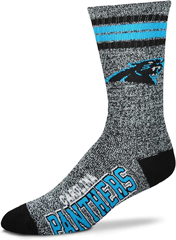 FBF Got Marbled Crew Socks Carolina Panthers Large(10-13)
