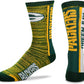 FBF Bar Stripe Vert Crew Socks Green Bay Packers Large(10-13)